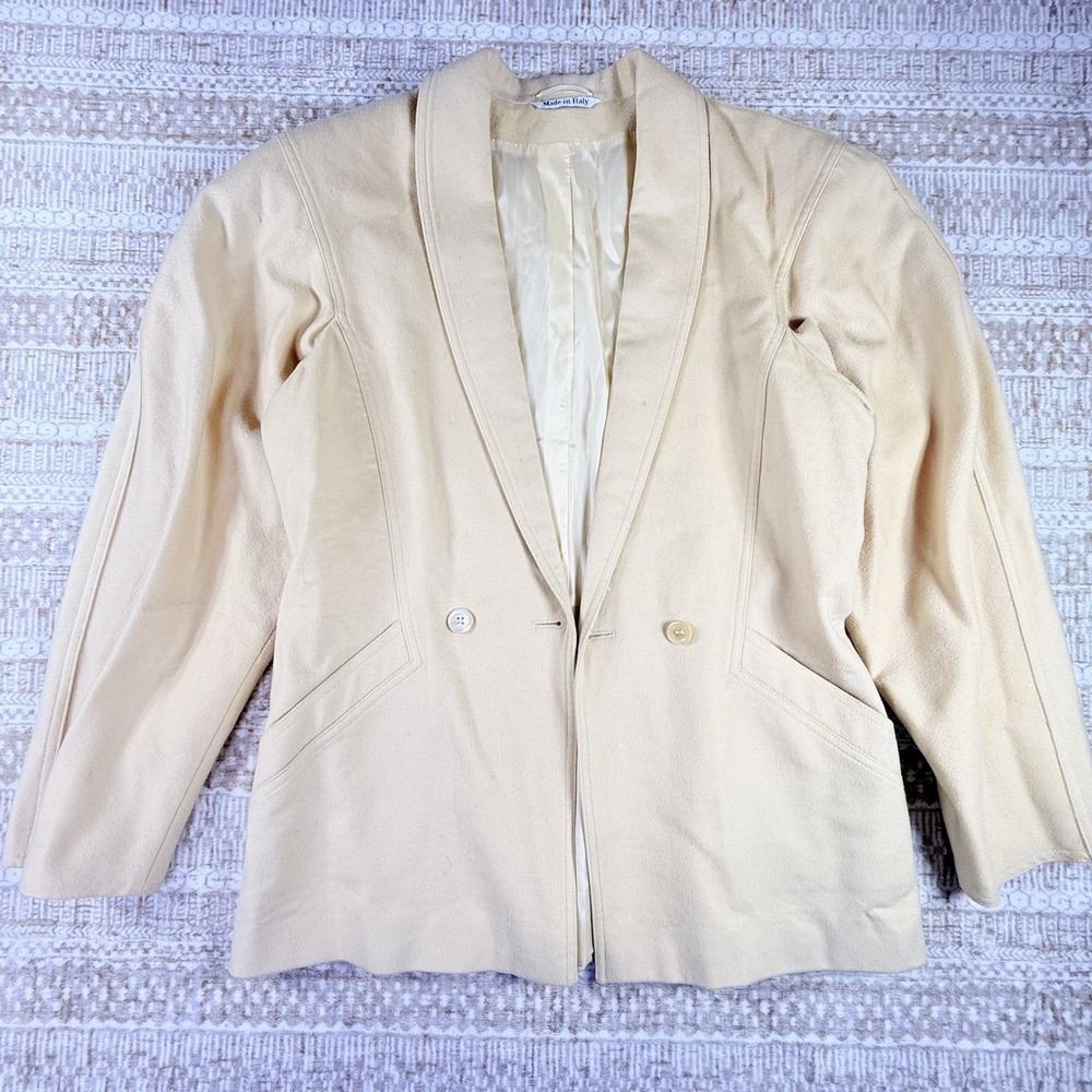 Max Mara One Button Jacket Crème Vintage Size 14